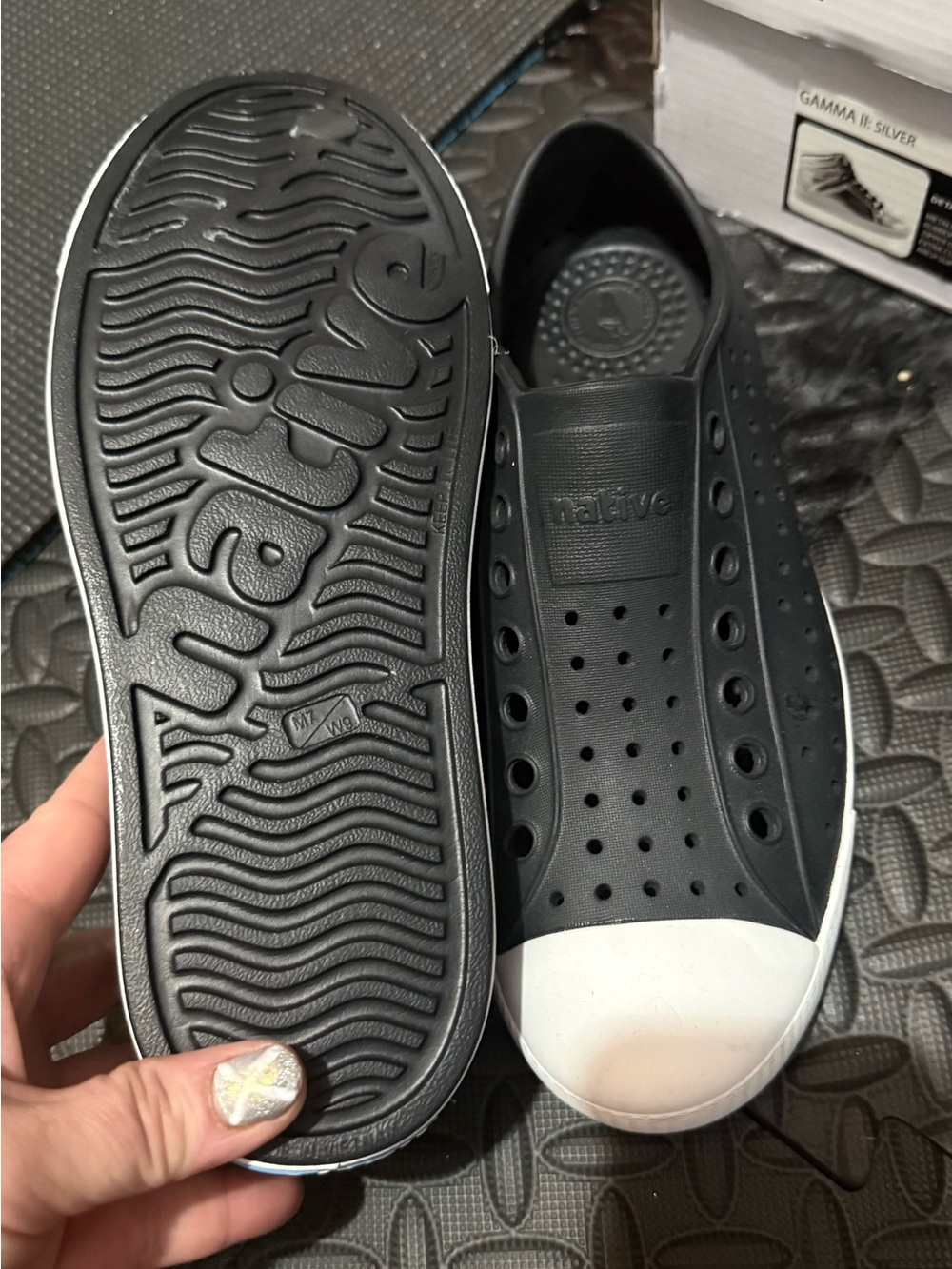 Native Jefferson Slip-On Sneakers in Black with White Toe new 9